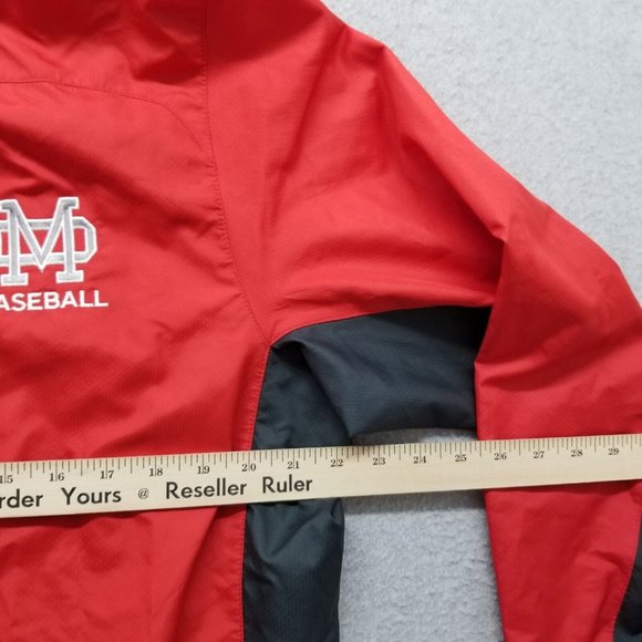 Nike Jacket Mens XL Red Zip‎ Pockets Hooded Baseball Windbreaker - Picture 12 of 14